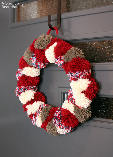 A Bright and Beautiful Life winter pom wreath