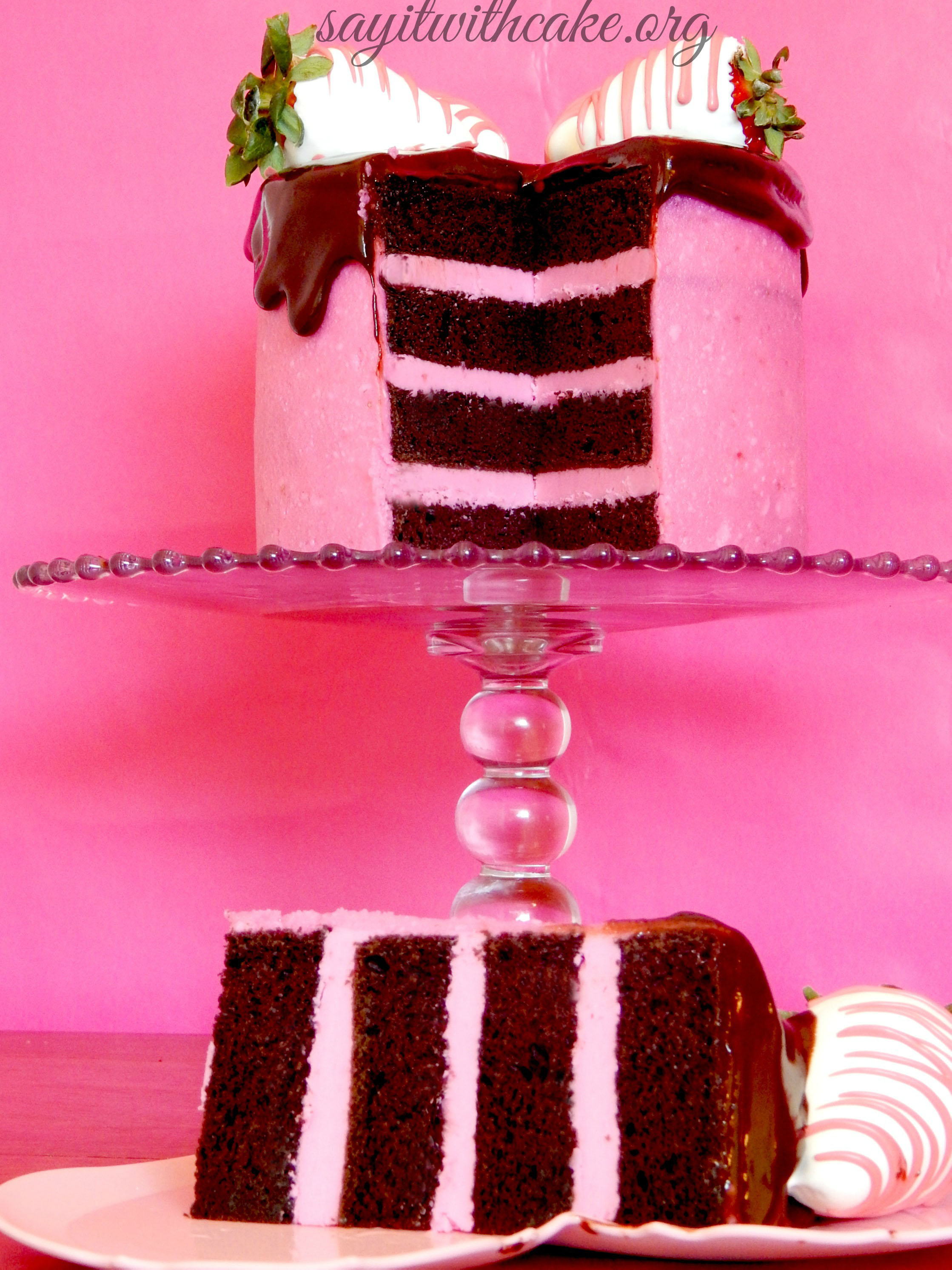 Say It With Cake chocolate strawberry cake