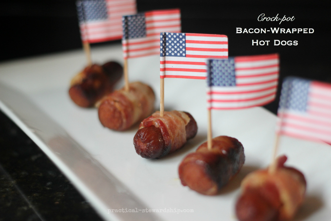 Crockpot-Bacon-Wrapped-Hot-Dogs