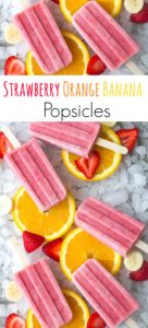 Summer’s approaching fast and these Strawberry Orange Banana Popsicles make a yummy, delicious treat the kids (and adults) are sure to enjoy all summer long!