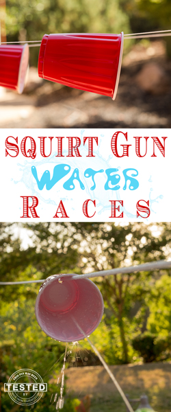 Squirt Gun Water Races! Perfect for summer time! Easy DIY set up that will keep the kids happy and cool!